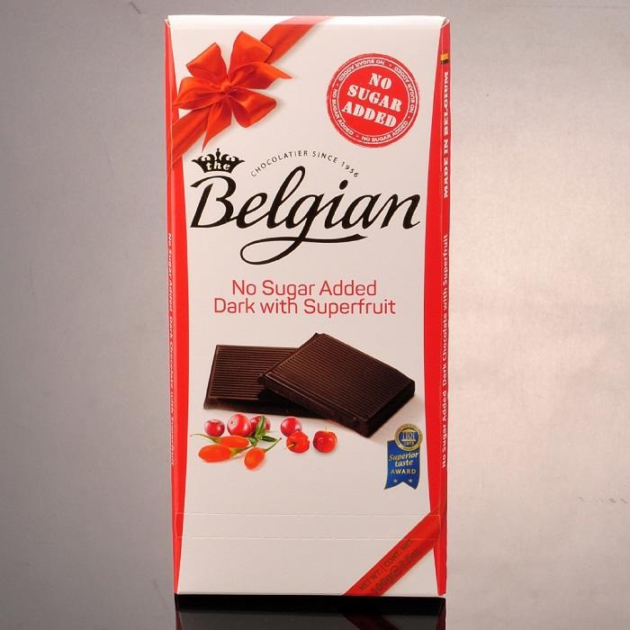 Belgian No Sugar Added Dark Chocolate with Superfruit 100G