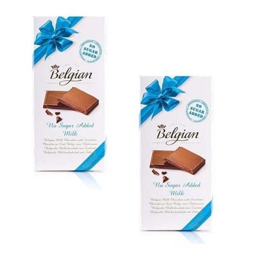 Belgian No Sugar Added Milk Chocolate Bar 100G