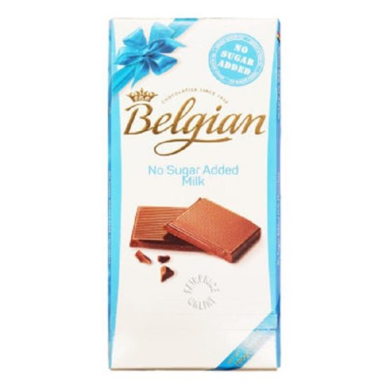 Belgian No Sugar Added Milk Chocolate Bar 100G