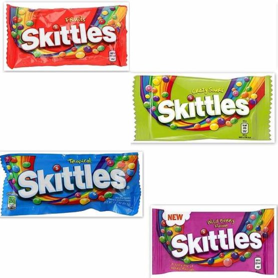 Skittles Combo of 4*45G (Fruits, Sours, Tropical & Wild Berry)