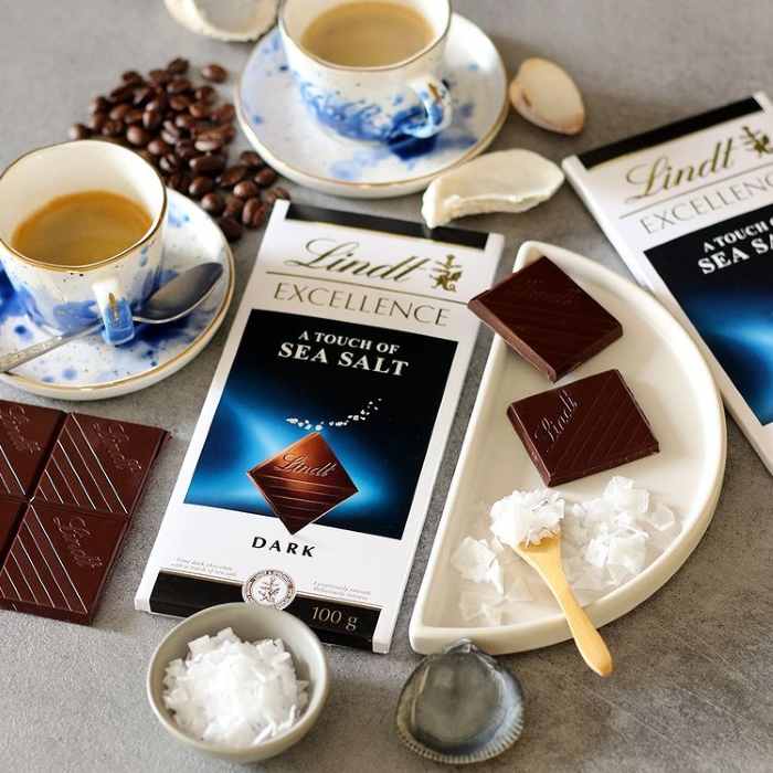 Lindt Excellence Sea Salt Dark Chocolate Bar 100G – ChocoLounge