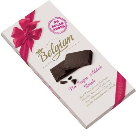 Belgian No Sugar Added Dark Chocolate Bar 100G