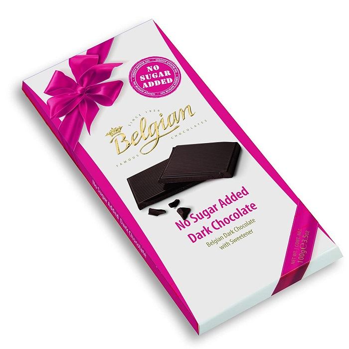 Belgian No Sugar Added Dark Chocolate Bar 100G