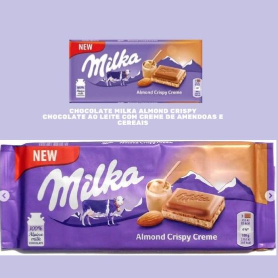 Milka Almond Crispy Creme Milk Chocolate Bar 100G