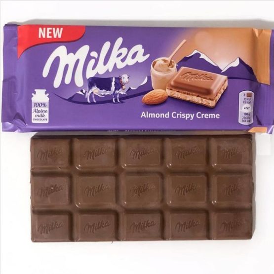 Milka Almond Crispy Creme Milk Chocolate Bar 100G