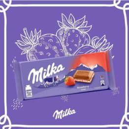 Milka Strawberry Milk Chocolate Bar 100G