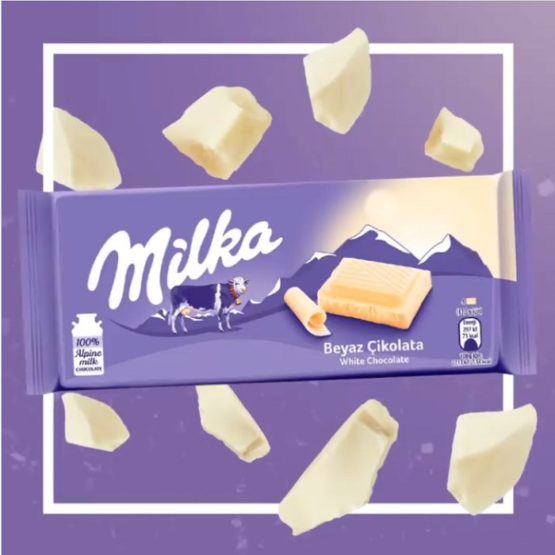 Milka White Chocolate Bar 100G