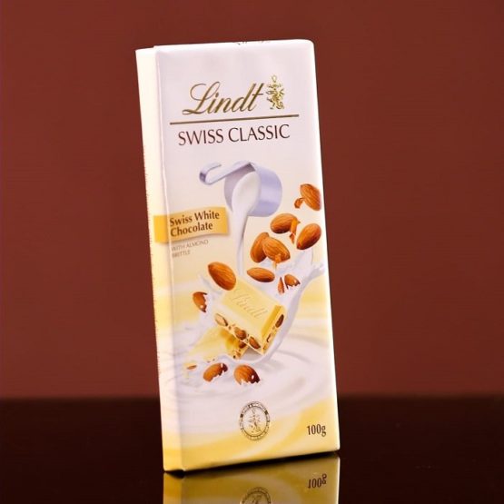 Lindt Swiss Classic White Chocolate with Almond Bar 100G