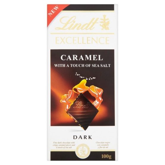 Lindt Excellence Caramel with Sea Salt Dark Chocolate 100G