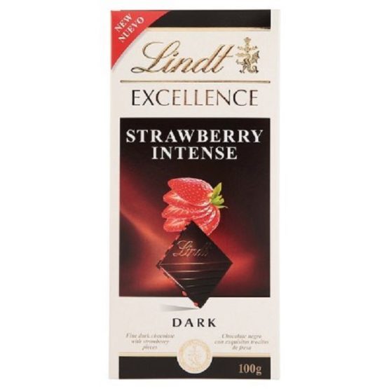 Lindt Excellence Strawberry Intense Dark Chocolate 100G